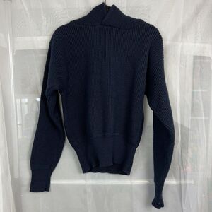 vintage calvin klein 100% wool knit hooded sweater Md navy base layer